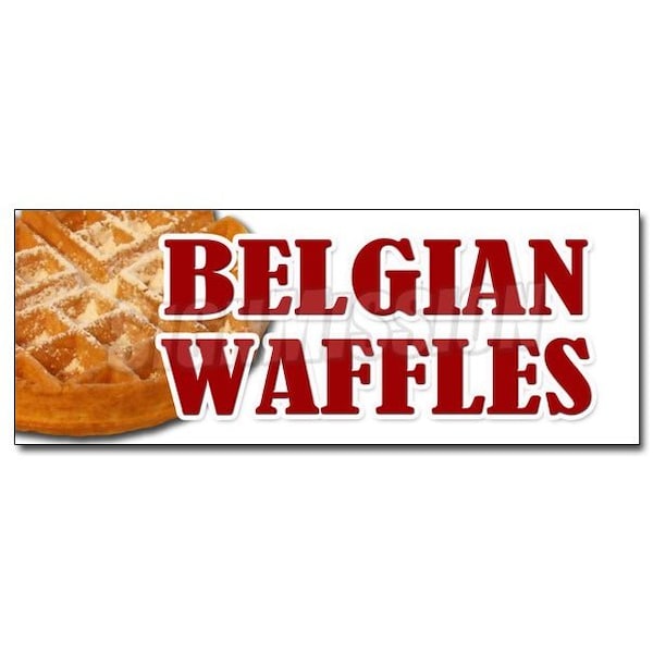 BELGIAN WAFFLES DECAL sticker dessert whipped cream, D-36 Belgian Waffles No Straw